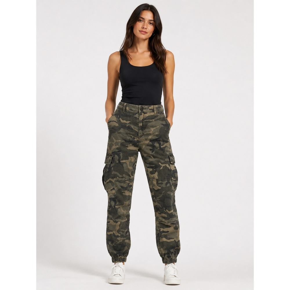 Wild Honey Camo Cargo Pants Sz Small Army Green Utility Jogger Pants Streetwear